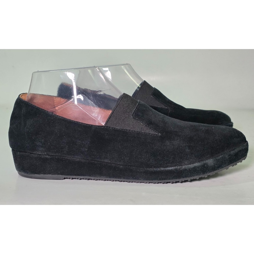L'amour Des Pieds Corrine Women's Loafers Size 8.5 Black Suede Wedge Shoes‎